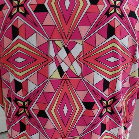 Laundry Shelli Segal Pucci Inspired Print Sheath Dress S Bright Pink Navy Blue - Picture 7 of 13